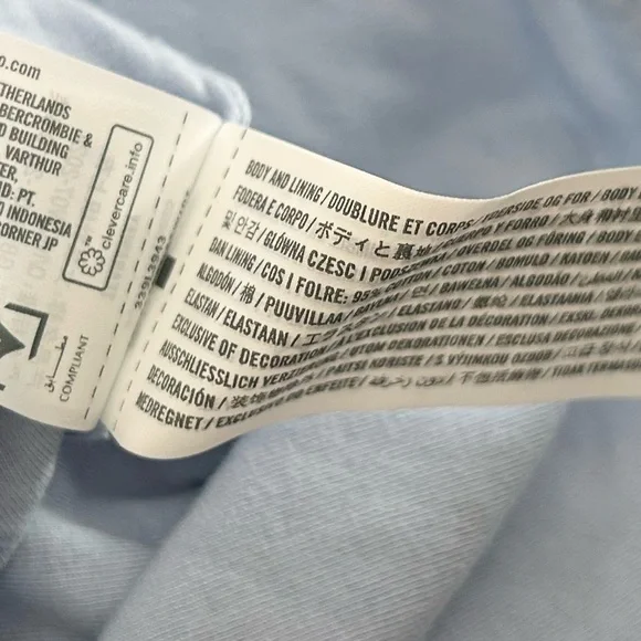 Hollister Small Light Blue White Bandana Hanker chief Reversible Tube Top - Picture 3 of 4